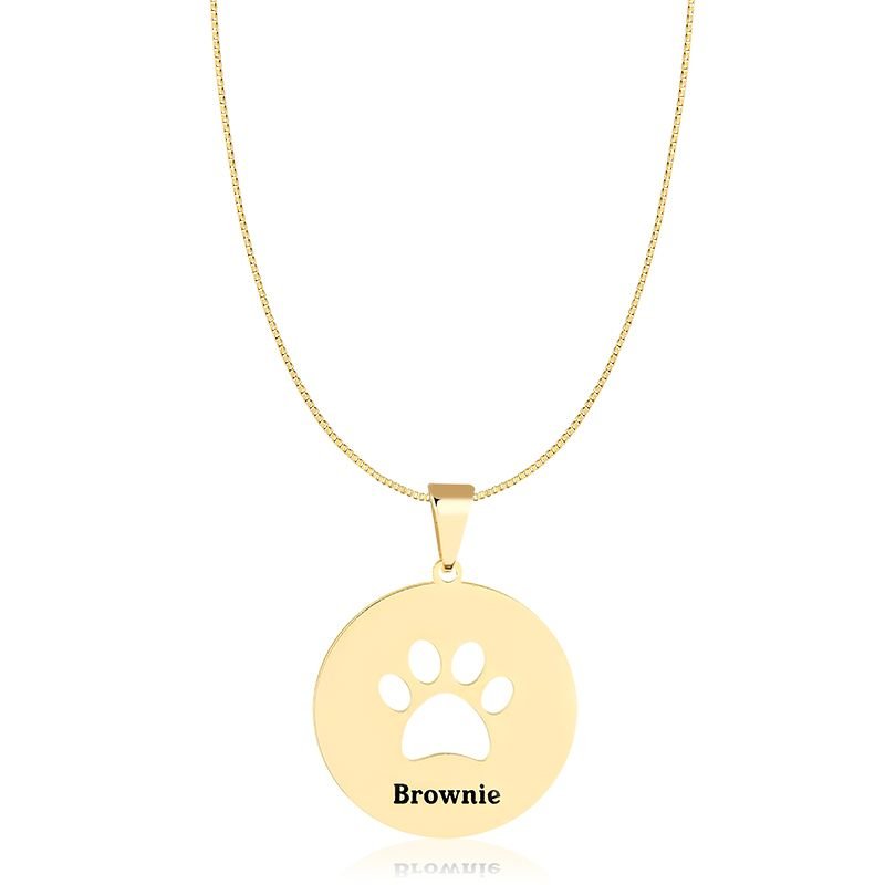 Colar Personalizado Patinha Vazada e Nome