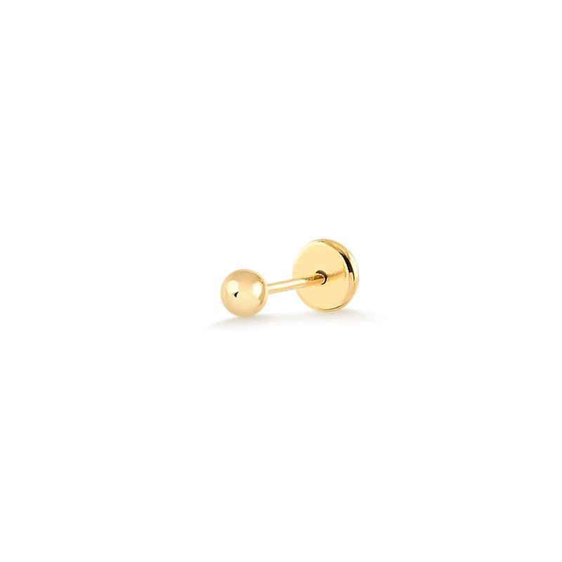 Brinco Infantil Folheado a Ouro 18k Bolinha
