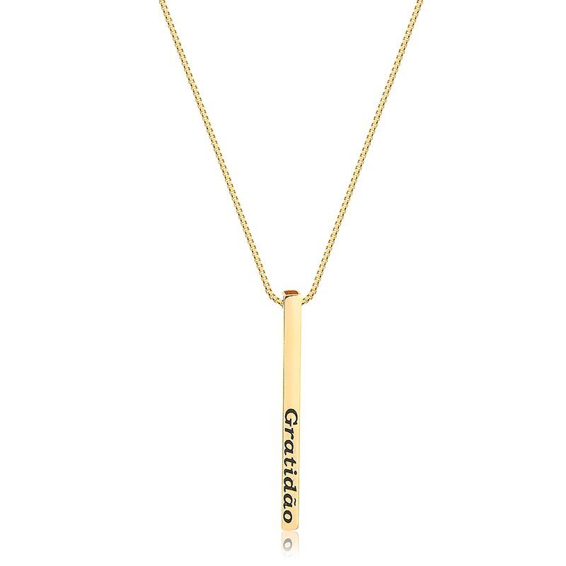 Colar com Pingente de Tubinho Personalizado