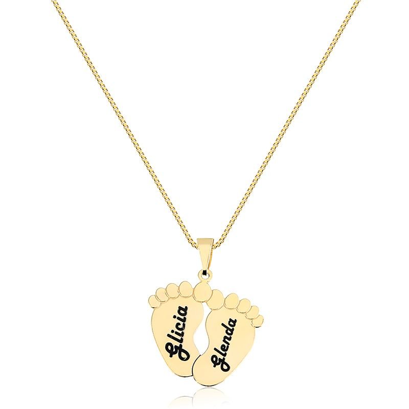 Colar Personalizado Dois Pezinhos Nascimento