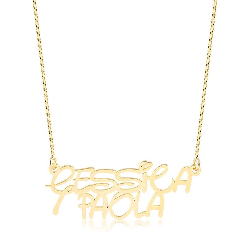Colar Personalizado Nome Composto Fonte Disney