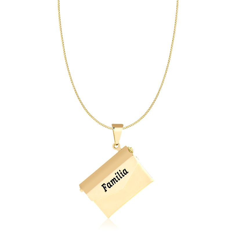 Colar Relicário Envelope Personalizado