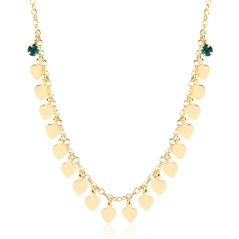 Choker Corações Folheado a Ouro 18k
