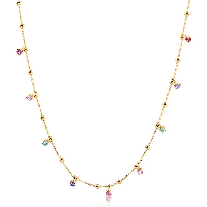 Colar Ponto de Luz Colors Folheado a Ouro 18k