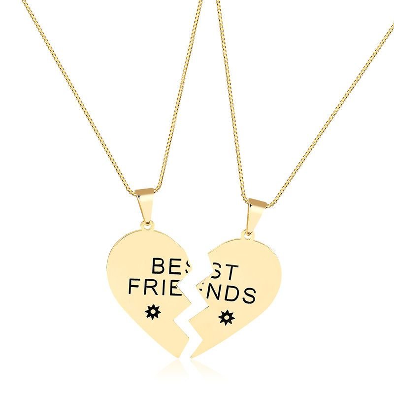 Colar Personalizado Best Friends Coração Dividido