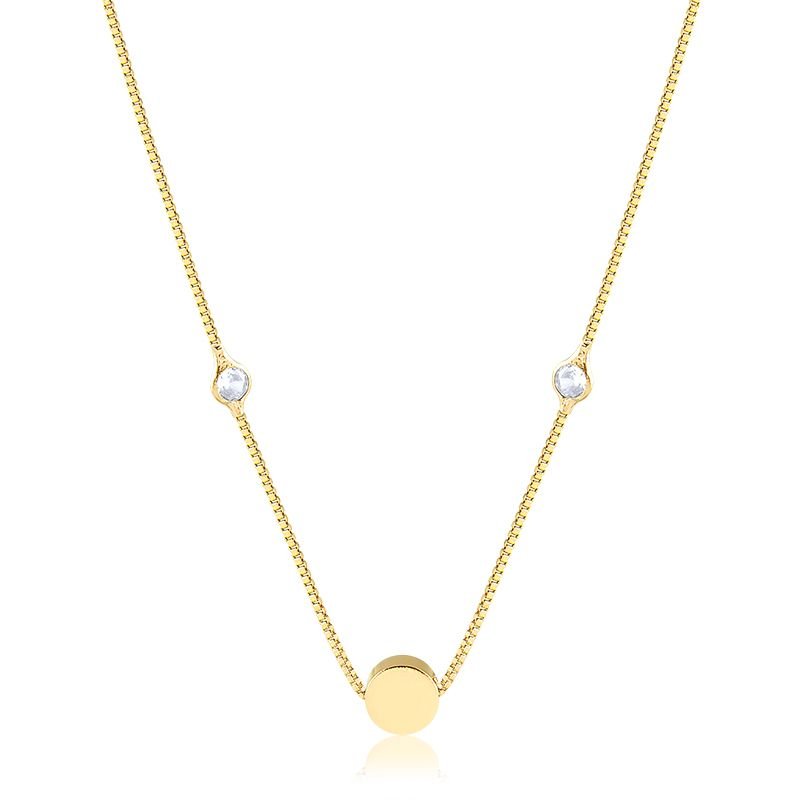 Colar Círculo Folheado a Ouro 18k