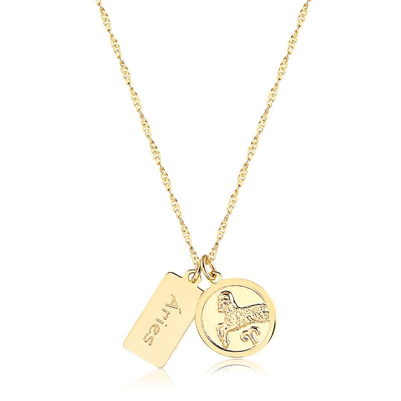 Colar Medalha e Plaquinha Signo