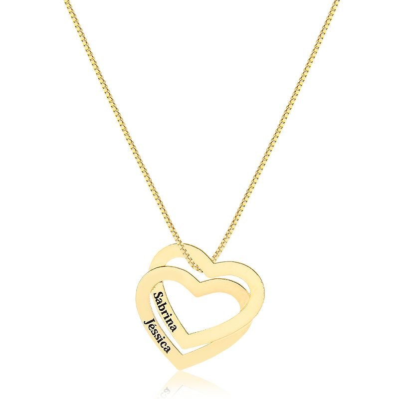 Colar Personalizado Dois Corações com Nomes